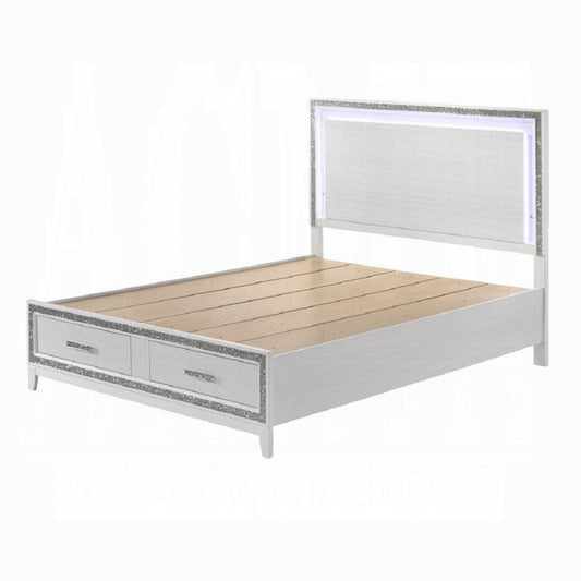ACME Furniture - Haiden Eastern King Bed w/Storage - LED & White - BD01742EK view 2