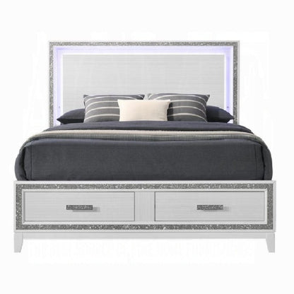 ACME Furniture - Haiden Eastern King Bed w/Storage - LED & White - BD01742EK view 4
