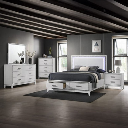 ACME Furniture - Haiden Eastern King Bed w/Storage - LED & White - BD01742EK view 7