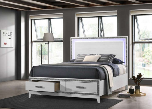 ACME Furniture - Haiden Queen Bed w/Storage - LED & White - BD01425Q veiw 1