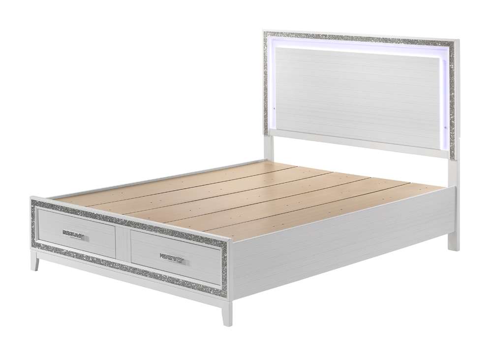 ACME Furniture - Haiden Queen Bed w/Storage - LED & White - BD01425Q veiw 2