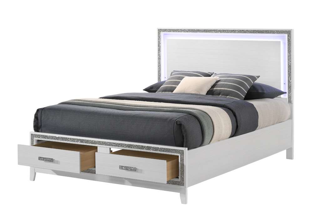 ACME Furniture - Haiden Queen Bed w/Storage - LED & White - BD01425Q veiw 3