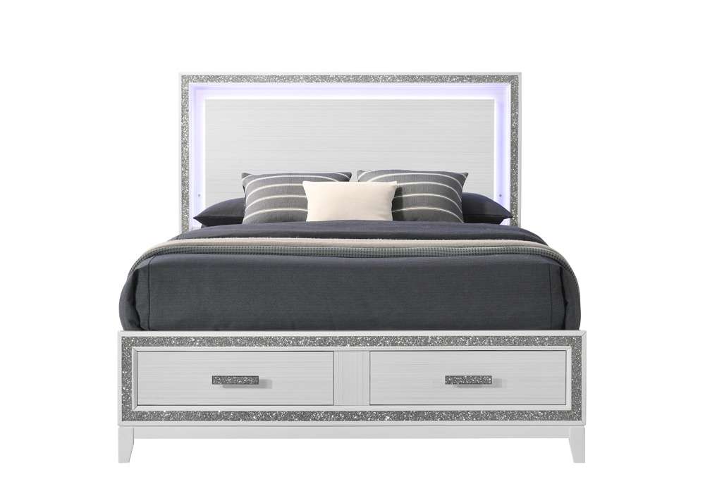 ACME Furniture - Haiden Queen Bed w/Storage - LED & White - BD01425Q veiw 4