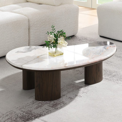 ACME Furniture - Hanale - Coffee Table w/Natural Marble - Natural Marble & Brown - LV04575 view 4
