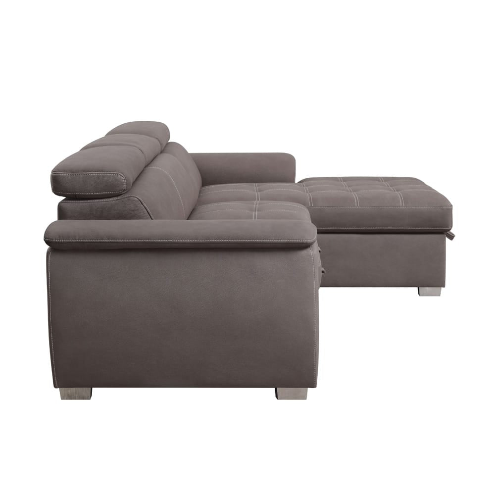 ACME Furniture - Haruko - Sectional Sofa w/Storage - Light Brown Fabric - 55535 view 3