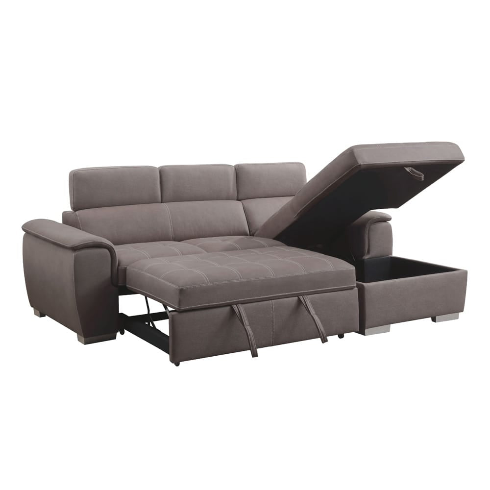 ACME Furniture - Haruko - Sectional Sofa w/Storage - Light Brown Fabric - 55535 view 5
