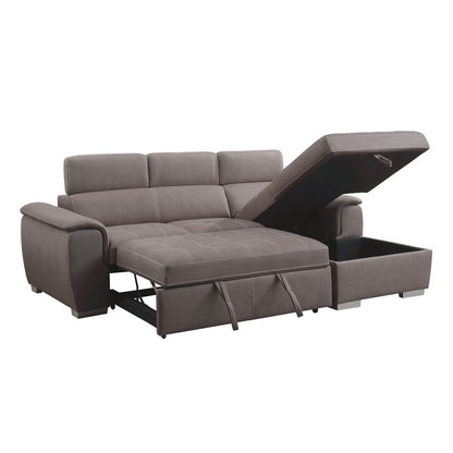 ACME Furniture - Haruko - Sectional Sofa w/Storage - Light Brown Fabric - 55535 view 5