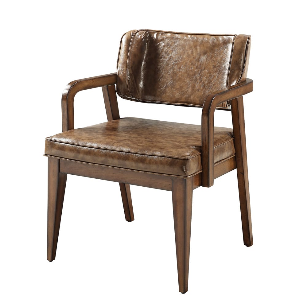 ACME Furniture - Harvey - Arm Chair (Set of 2) - Synthetic Leather & Brown  - DN06136 view 1