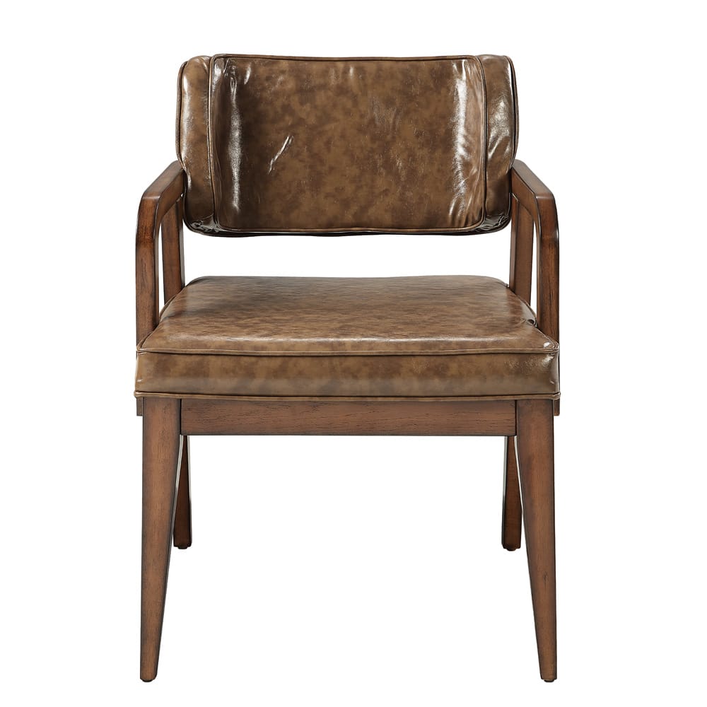 ACME Furniture - Harvey - Arm Chair (Set of 2) - Synthetic Leather & Brown  - DN06136 view 2