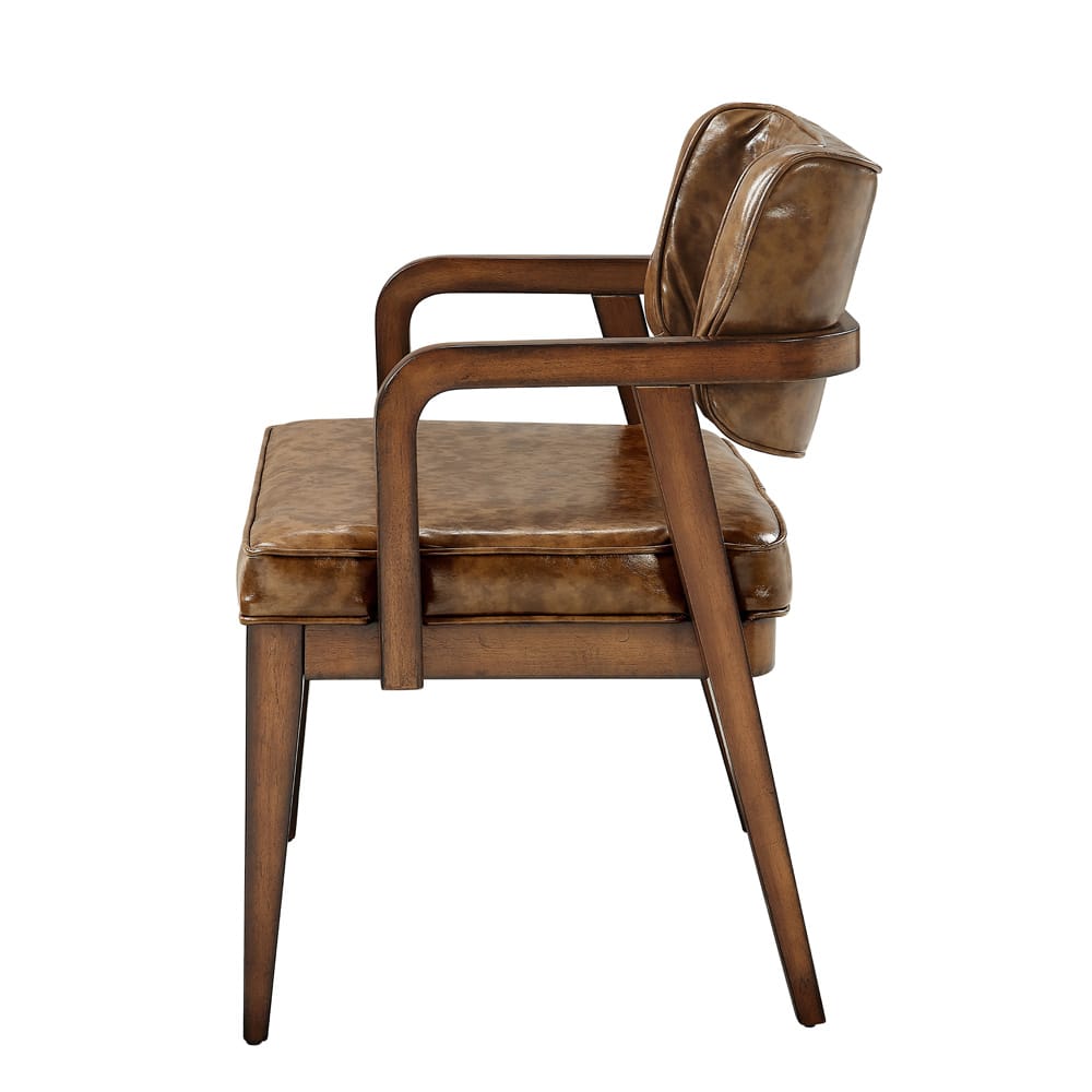 ACME Furniture - Harvey - Arm Chair (Set of 2) - Synthetic Leather & Brown  - DN06136 view 3