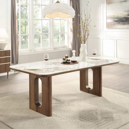 ACME Furniture - Harvey - Dining Table w/Ceramic Top - Ceramic Top & Walnut  - DN06130 view 4