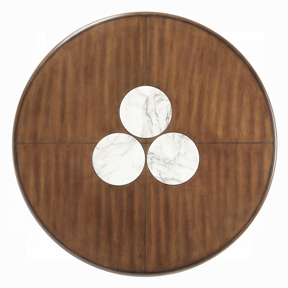 ACME Furniture - Harvey - Round Dining Table  - Engineered Stone & Brown  - DN06135 view 3