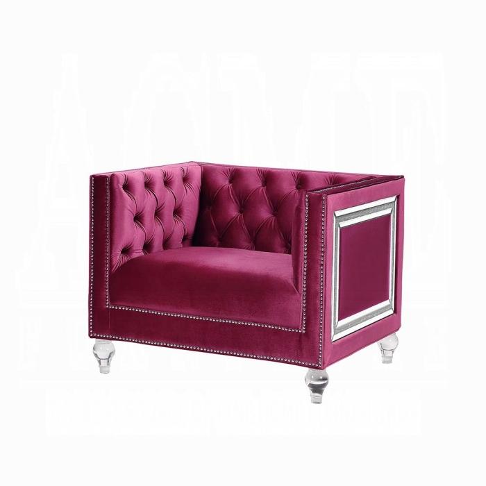 ACME Furniture - Heibero Chair - Burgundy Velvet - LV01402 veiw 1