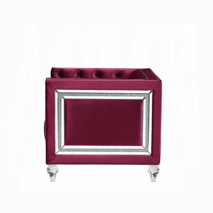 ACME Furniture - Heibero Chair - Burgundy Velvet - LV01402 veiw 3