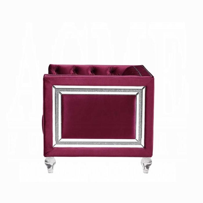 ACME Furniture - Heibero Sofa w/2 Pillows - Burgundy Velvet - LV01400 view 3