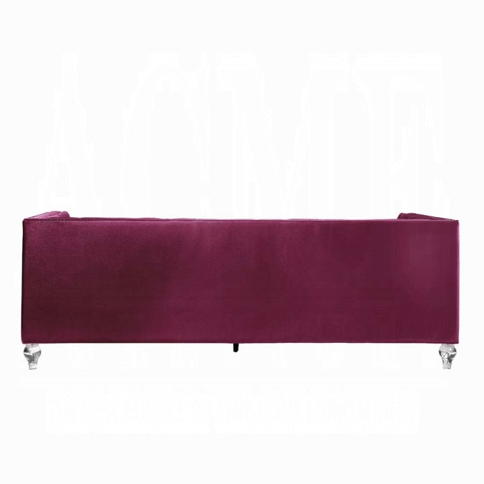 ACME Furniture - Heibero Sofa w/2 Pillows - Burgundy Velvet - LV01400 view 4