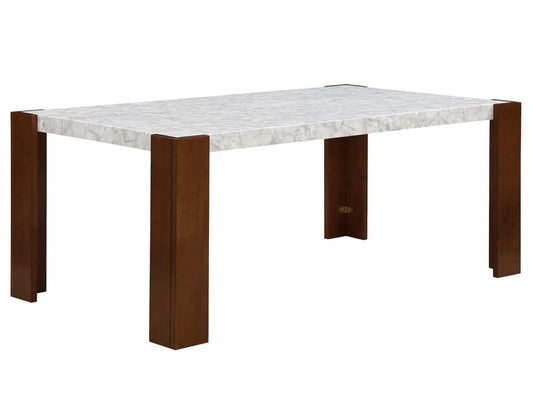 ACME Furniture - Hettie Dining Table - Engineering Stone & Brown - DN02157 view 1