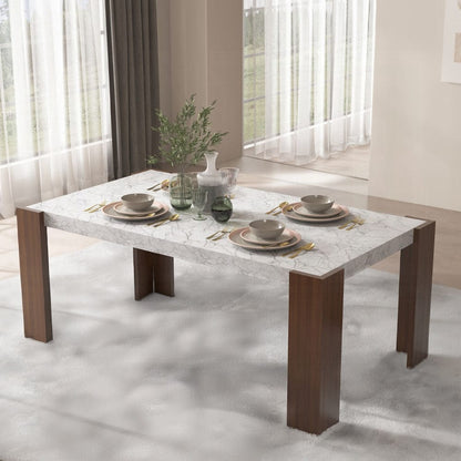 ACME Furniture - Hettie Dining Table - Engineering Stone & Brown - DN02157 view 4