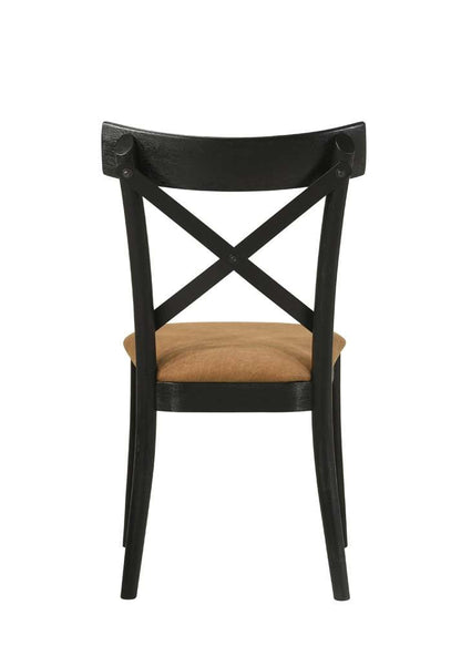 ACME Furniture - Hillary Side Chair (Set of 2) - Brown Leathaire & Black - DN02306 view 4