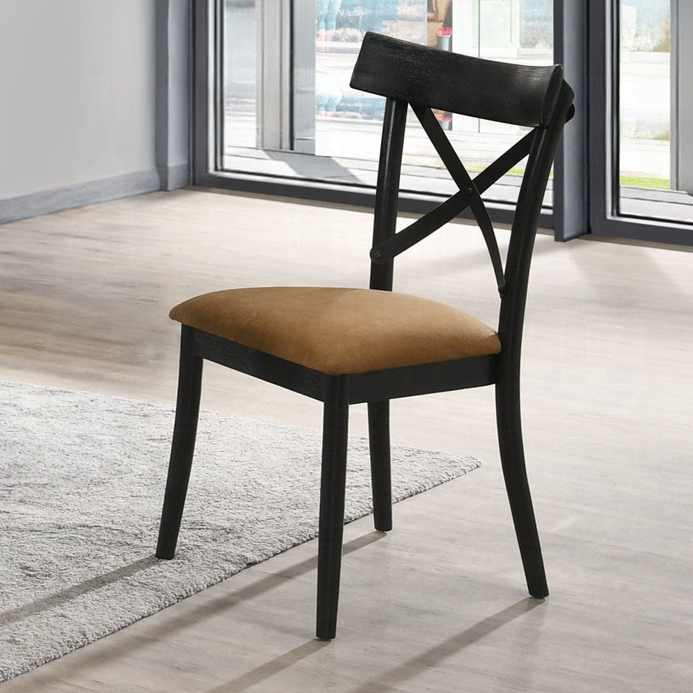 ACME Furniture - Hillary Side Chair (Set of 2) - Brown Leathaire & Black - DN02306 view 6