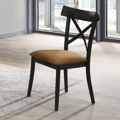 ACME Furniture - Hillary Side Chair (Set of 2) - Brown Leathaire & Black - DN02306 view 6