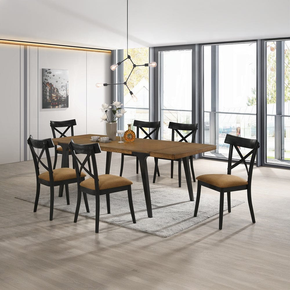 ACME Furniture - Hillary Side Chair (Set of 2) - Brown Leathaire & Black - DN02306 view 7