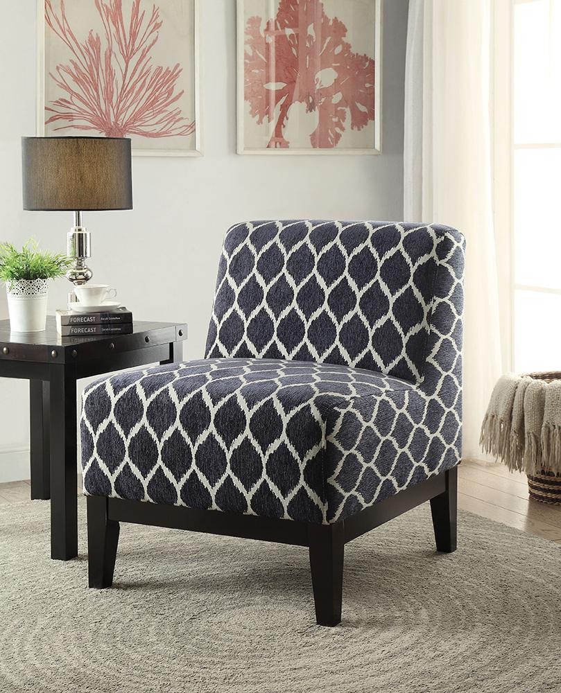 ACME Furniture - Hinte Accent Chair - Dark Blue Chenille - 59501 veiw 2