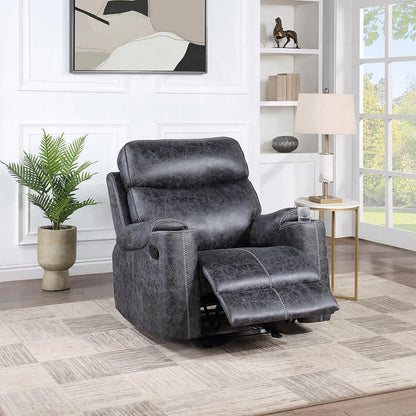 ACME Furniture - Hirah Motion Glider Recliner - Dark Gray Polish Microfiber - LV02572 veiw 5