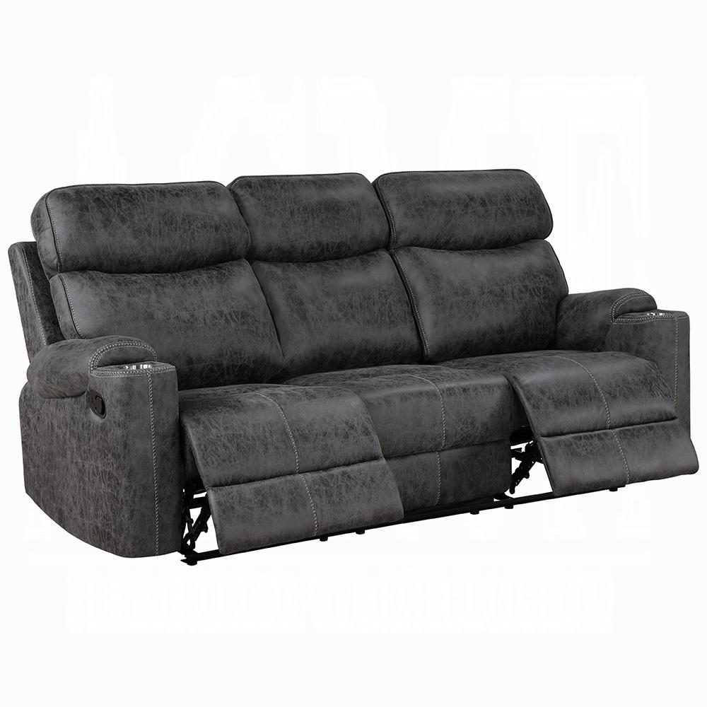 ACME Furniture - Hirah Motion Sofa - Dark Gray Polish Microfiber - LV02570 veiw 3