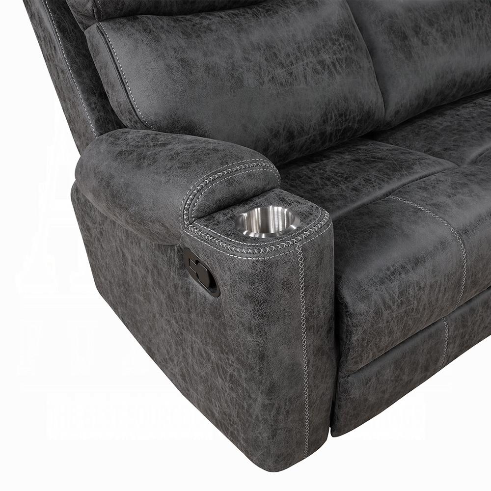 ACME Furniture - Hirah Motion Sofa - Dark Gray Polish Microfiber - LV02570 veiw 4