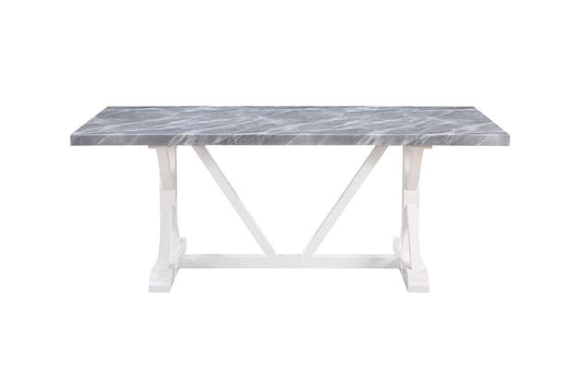 ACME Furniture - Hollyn Dining Table - Engineering Stone & White - DN02159 view 2