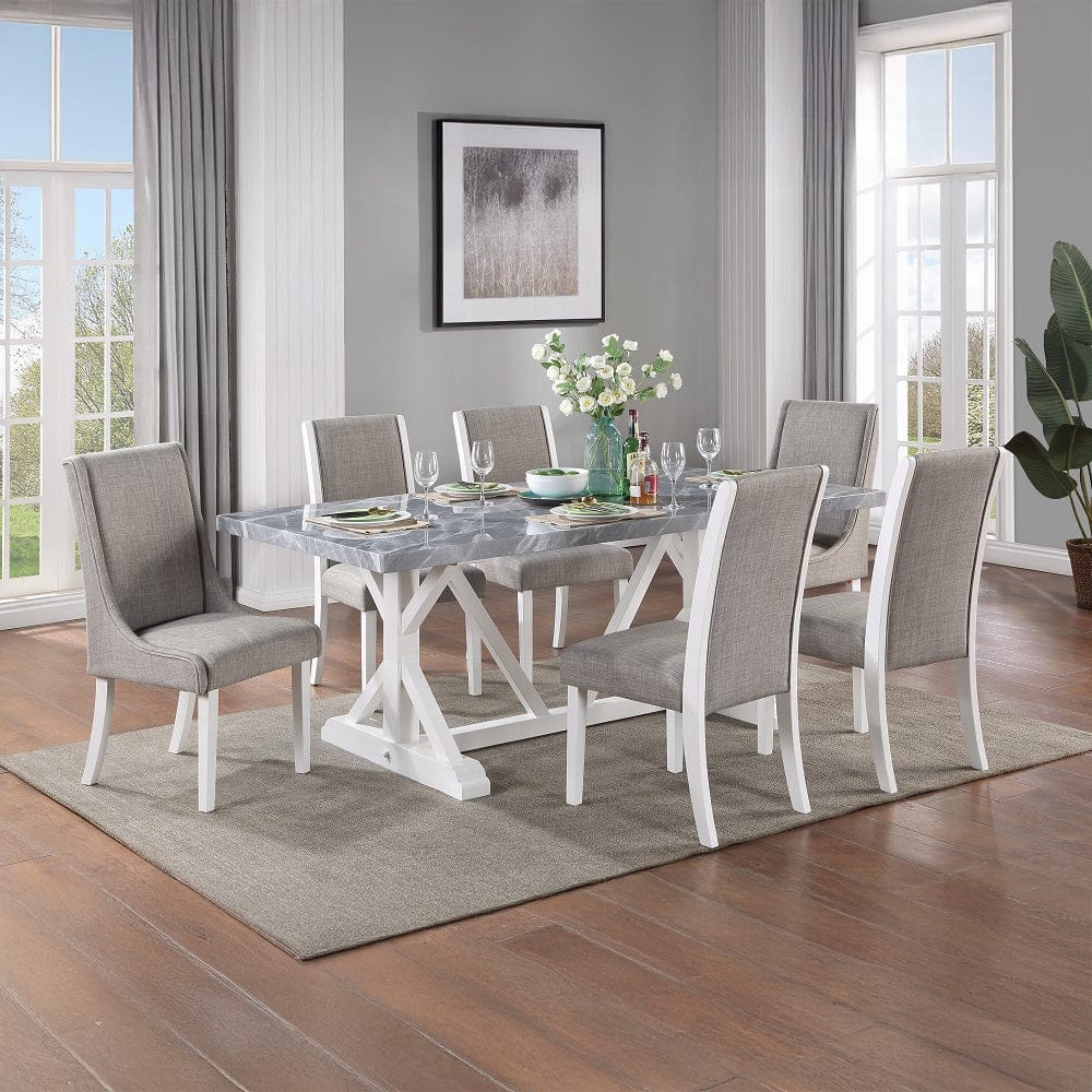 ACME Furniture - Hollyn Side Chair (Set of 2) - Gray Linen & White - DN02161 view 6