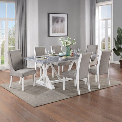 ACME Furniture - Hollyn Side Chair (Set of 2) - Gray Linen & White - DN02161 view 6