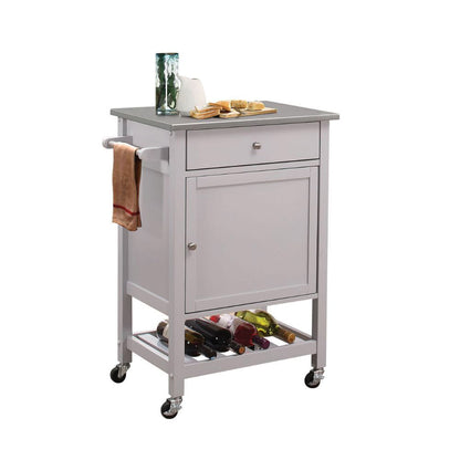 ACME Furniture - Hoogzen - Kitchen Cart - Stainless Steel & Gray - 98302 view 1