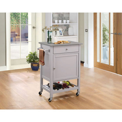 ACME Furniture - Hoogzen - Kitchen Cart - Stainless Steel & Gray - 98302 view 2