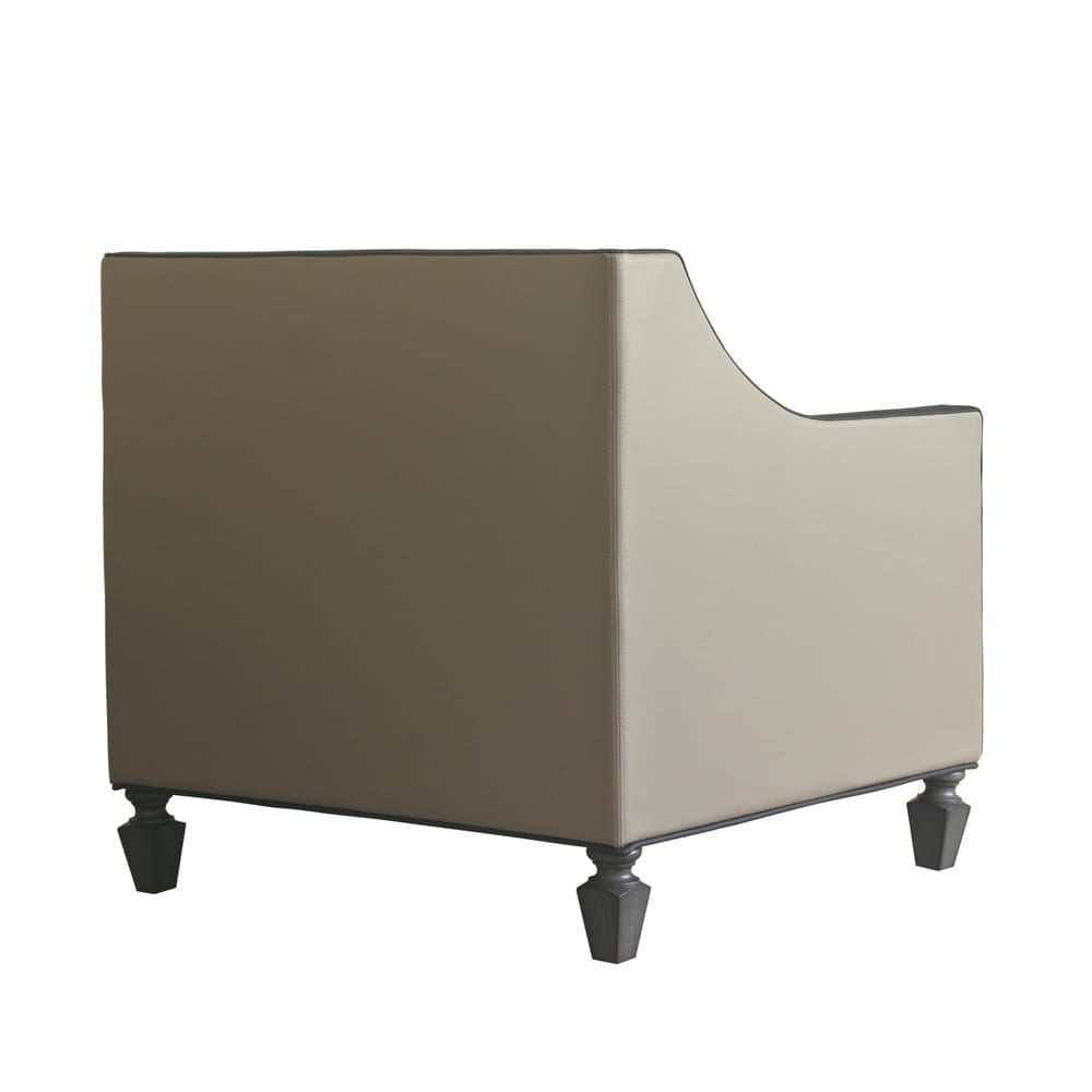 ACME Furniture - House Beatrice - Chair w/Pillow - Tan Synthetic Leather, Black Synthetic Leather & Charcoal Finish - 58817 view 3