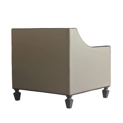ACME Furniture - House Beatrice - Chair w/Pillow - Tan Synthetic Leather, Black Synthetic Leather & Charcoal Finish - 58817 view 3