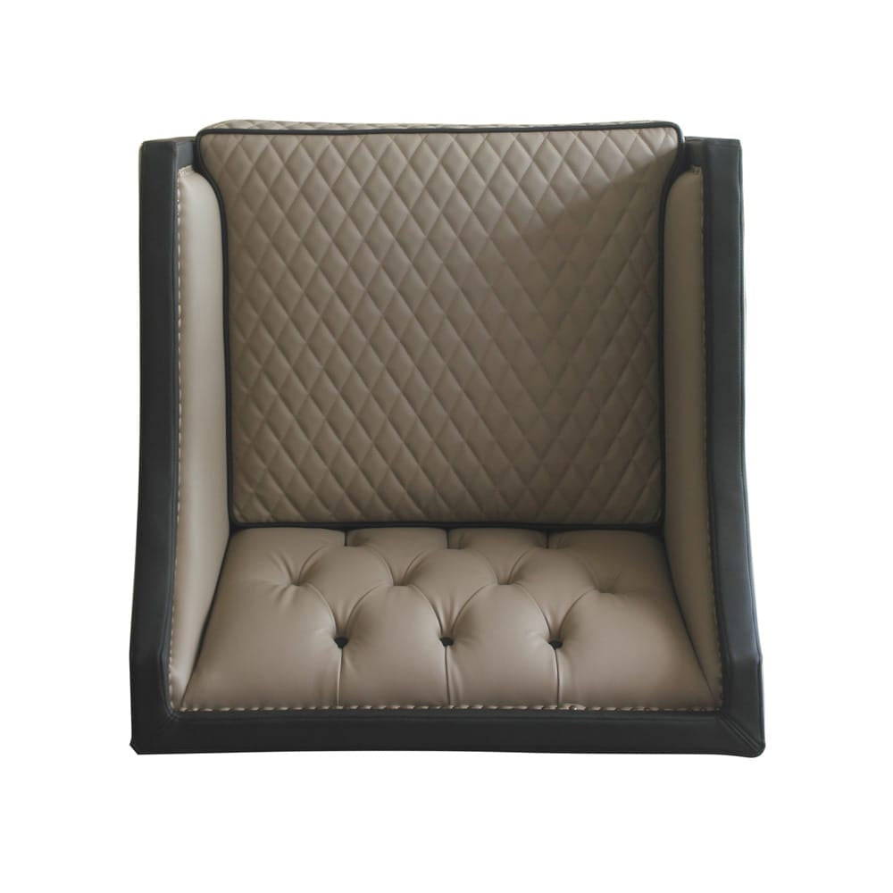 ACME Furniture - House Beatrice - Chair w/Pillow - Tan Synthetic Leather, Black Synthetic Leather & Charcoal Finish - 58817 view 6