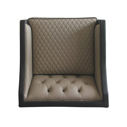 ACME Furniture - House Beatrice - Chair w/Pillow - Tan Synthetic Leather, Black Synthetic Leather & Charcoal Finish - 58817 view 6