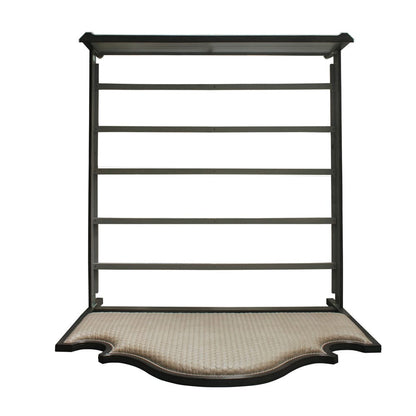 ACME Furniture - House Beatrice - Queen Bed - Two Tone Beige Fabric, Charcoal & Light Gray Finish - 28810Q view 6