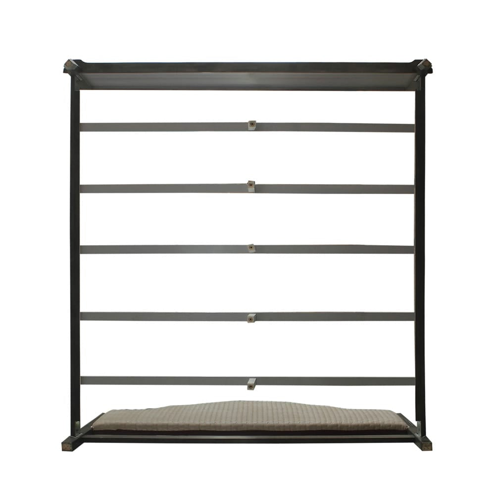 ACME Furniture - House Beatrice - Queen Bed - Two Tone Beige Fabric, Charcoal & Light Gray Finish - 28810Q view 7