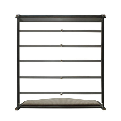 ACME Furniture - House Beatrice - Queen Bed - Two Tone Beige Fabric, Charcoal & Light Gray Finish - 28810Q view 7