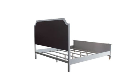 ACME Furniture - House Marchese - Queen Bed - Two Tone Beige Fabric & Pearl Gray Finish - 28880Q view 4