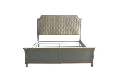 ACME Furniture - House Marchese - Queen Bed - Two Tone Beige Fabric & Pearl Gray Finish - 28880Q view 9