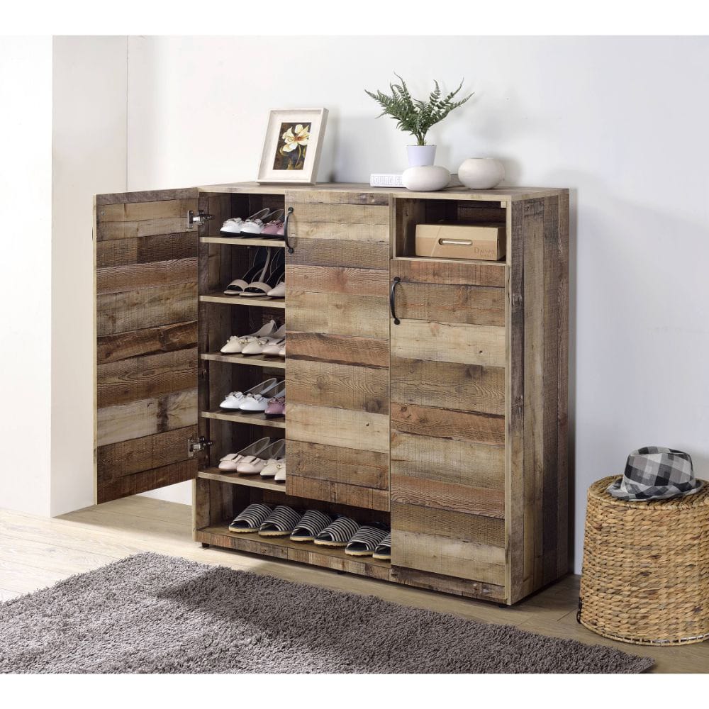 ACME Furniture - Howia - Shoe Cabinet - Rustic Gray Oak - 97781 view 4