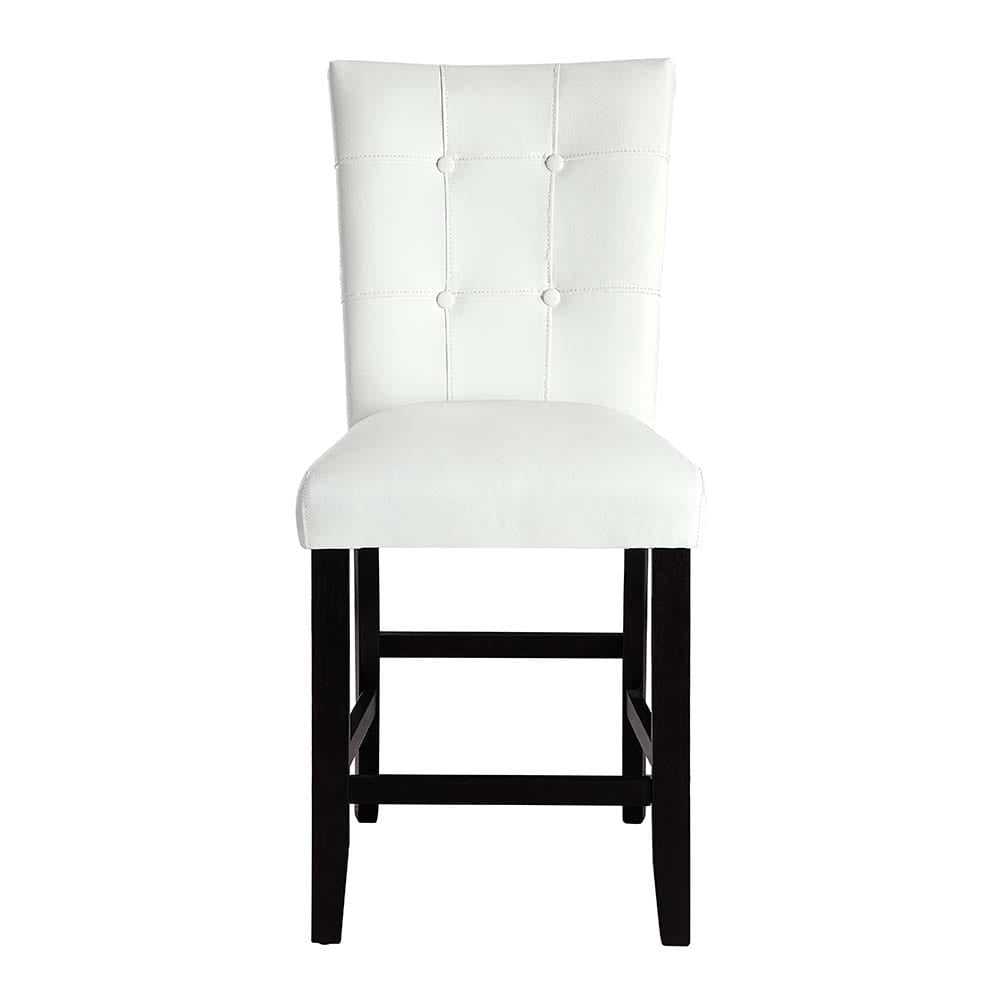 ACME Furniture - Hussein - Counter Height Chair (Set of 2) - White Synthetic Leather & Black  - DN01445A view 2