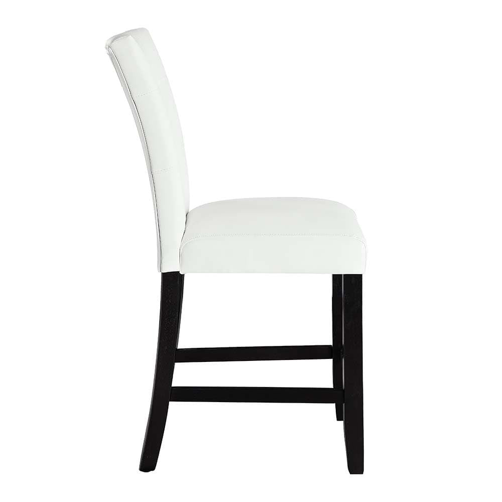 ACME Furniture - Hussein - Counter Height Chair (Set of 2) - White Synthetic Leather & Black  - DN01445A view 3