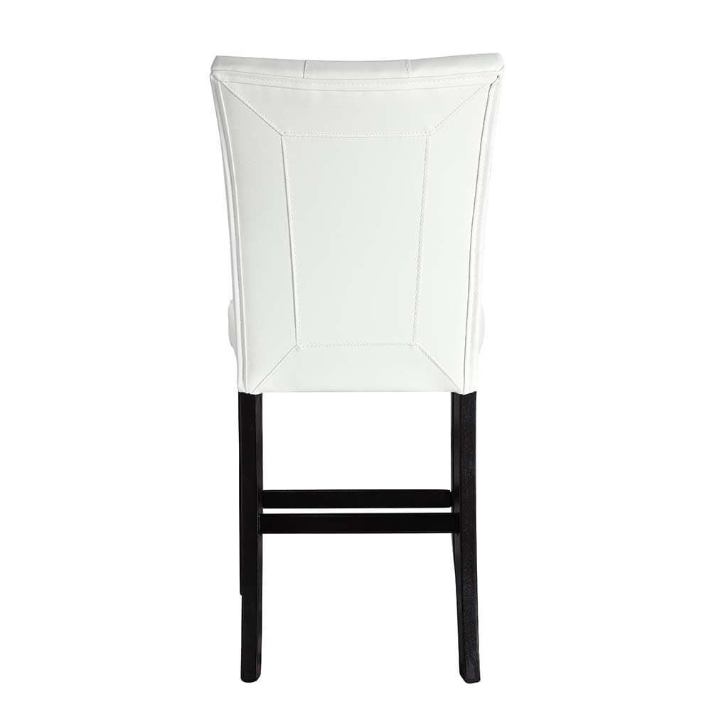 ACME Furniture - Hussein - Counter Height Chair (Set of 2) - White Synthetic Leather & Black  - DN01445A view 4