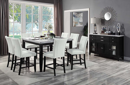 ACME Furniture - Hussein - Counter Height Chair (Set of 2) - White Synthetic Leather & Black  - DN01445A view 5