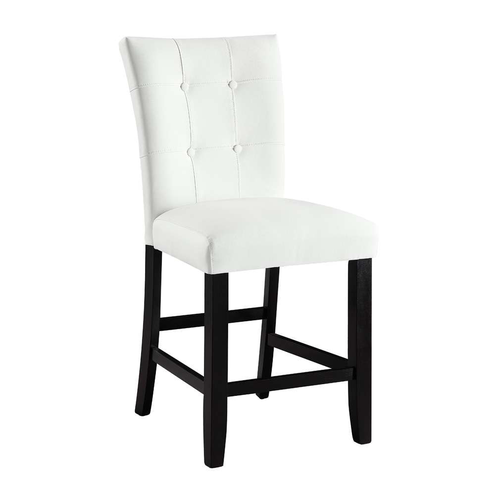 ACME Furniture - Hussein Counter Height Chair (Set of 2) - White Synthetic Leather & Black - DN01445 veiw 1